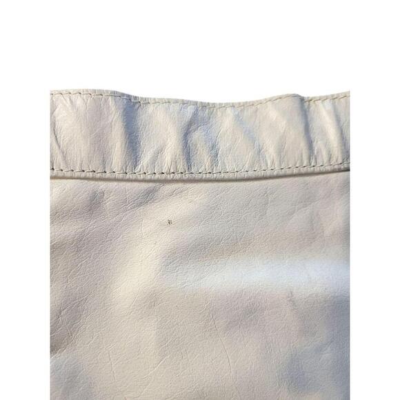 Tarazzia Vintage Leather Aline Skirt Snap Back Black Midi Size 9/10 - Picture 3 of 9